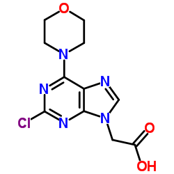 [2-Chloro-6-(4-morpholinyl)-9H-purin-9-yl]acetic acid结构式