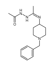 (Z)-N'-(1-(1-benzylpiperidin-4-ylimino)ethyl)acetohydrazide结构式