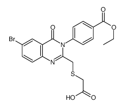 2-[[6-bromo-3-(4-ethoxycarbonylphenyl)-4-oxoquinazolin-2-yl]methylsulfanyl]acetic acid Structure