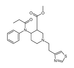 methyl 4-(N-propanoylanilino)-1-[2-(1,3-thiazol-4-yl)ethyl]piperidine-3-carboxylate Structure