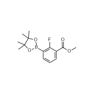 2-氟-3-(4, 4, 5, 5-四甲基-1, 3, 2-二氧硼杂环戊烷-2-基)苯甲酸甲酯结构式