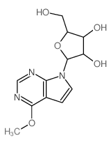 7H-Pyrrolo[2,3-d]pyrimidine,4-methoxy-7-b-D-ribofuranosyl- structure