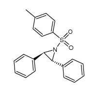 trans-N-(para-tolylsulfonyl)-2,3-diphenylaziridine结构式