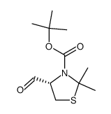 (4S)-N-(tert-butyloxy)carbonyl-2,2-dimethyl-4-formylthiazolidine结构式