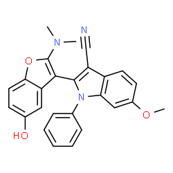 1H-Indole-3-carbonitrile,2-[2-(dimethylamino)-5-hydroxy-3-benzofuranyl]-6-methoxy-1-phenyl- picture