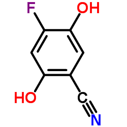 Benzonitrile, 4-fluoro-2,5-dihydroxy- (9CI) structure