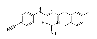 4-[[4-amino-6-[(2,3,5,6-tetramethylphenyl)methyl]-1,3,5-triazin-2-yl]amino]benzonitrile Structure