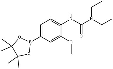 1,1-diethyl-3-(2-methoxy-4-(4,4,5,5-tetramethyl-1,3,2-dioxaborolan-2-yl)phenyl)urea Structure