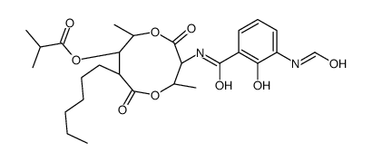 [(2R,3S,6S,7R,8R)-3-[(3-formamido-2-hydroxybenzoyl)amino]-8-hexyl-2,6-dimethyl-4,9-dioxo-1,5-dioxonan-7-yl] 2-methylpropanoate Structure