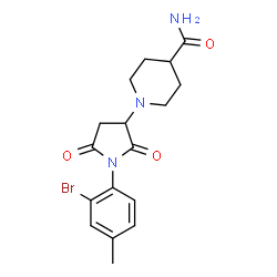 1-[1-(2-bromo-4-methylphenyl)-2,5-dioxopyrrolidin-3-yl]piperidine-4-carboxamide Structure