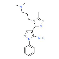 4-(4-[3-(dimethylamino)propyl]-5-methyl-4H-1,2,4-triazol-3-yl)-1-phenyl-1H-pyrazol-5-amine结构式