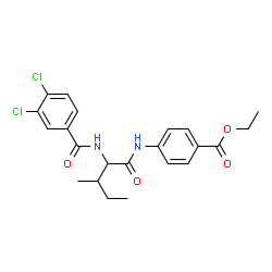 Benzoic acid, 4-[[2-[(3,4-dichlorobenzoyl)amino]-3-methyl-1-oxopentyl]amino]-, ethyl ester (9CI) picture