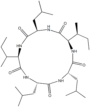 Cyclo(L-Ile-L-Leu-L-Ile-L-Leu-L-Leu-) structure