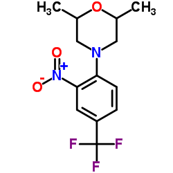 2,6-Dimethyl-4-[2-nitro-4-(trifluoromethyl)phenyl]morpholine结构式