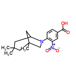 3-Nitro-4-(1,3,3-trimethyl-6-azabicyclo[3.2.1]oct-6-yl)benzoic acid Structure