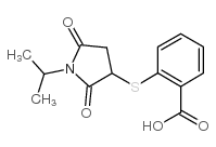 2-(2,5-dioxo-1-propan-2-ylpyrrolidin-3-yl)sulfanylbenzoic acid structure