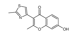 7-hydroxy-2-methyl-3-(2-methyl-1,3-thiazol-4-yl)chromen-4-one结构式