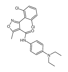 3-(2,6-dichlorophenyl)-N-[4-(diethylamino)phenyl]-5-methylisoxazole-4-carboxamide结构式