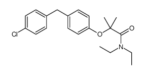 2-[4-[(4-chlorophenyl)methyl]phenoxy]-N,N-diethyl-2-methylpropanamide Structure