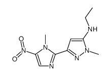 ethyl-[2-methyl-5-(1-methyl-5-nitro-1H-imidazol-2-yl)-2H-pyrazol-3-yl]-amine结构式