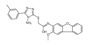 Acetamide, 2-[[4-amino-5-(3-methylphenyl)-4H-1,2,4-triazol-3-yl]thio]-N-(2-methoxy-3-dibenzofuranyl)- (9CI)结构式