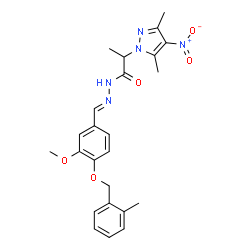 1H-Pyrazole-1-aceticacid,alpha,3,5-trimethyl-4-nitro-,[[3-methoxy-4-[(2-methylphenyl)methoxy]phenyl]methylene]hydrazide(9CI)结构式