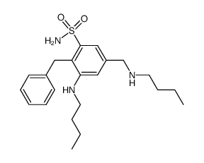 2-Benzyl-3-butylamino-5-butylaminomethyl-benzenesulfonamide结构式