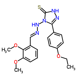 4-[(2E)-2-(2,3-Dimethoxybenzylidene)hydrazino]-5-(4-ethoxyphenyl)-4H-1,2,4-triazole-3-thiol结构式