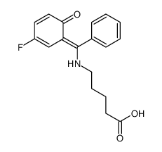5-[[(3-fluoro-6-oxocyclohexa-2,4-dien-1-ylidene)-phenylmethyl]amino]pentanoic acid Structure