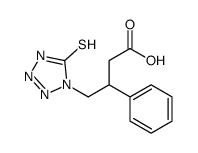 3-phenyl-4-(5-sulfanylidene-2H-tetrazol-1-yl)butanoic acid结构式