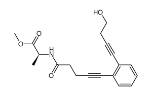 (S)-2-{5-[2-(4-Hydroxy-but-1-ynyl)-phenyl]-pent-4-ynoylamino}-propionic acid methyl ester Structure