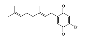 (E)-2-bromo-5-(3,7-dimethylocta-2,6-dien-1-yl)cyclohexa-2,5-diene-1,4-dione结构式