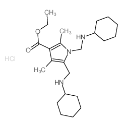 1H-Pyrrole-3-carboxylicacid, 1,5-bis[(cyclohexylamino)methyl]-2,4-dimethyl-, ethyl ester,hydrochloride (1:2)结构式