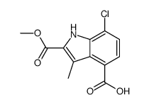 7-chloro-2-methoxycarbonyl-3-methyl-1H-indole-4-carboxylic acid结构式