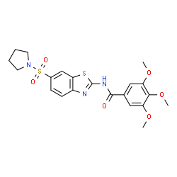 3,4,5-Trimethoxy-N-[6-(1-pyrrolidinylsulfonyl)-1,3-benzothiazol-2-yl]benzamide structure