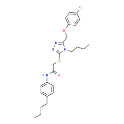 2-((4-BUTYL-5-[(4-CHLOROPHENOXY)METHYL]-4H-1,2,4-TRIAZOL-3-YL)SULFANYL)-N-(4-BUTYLPHENYL)ACETAMIDE structure