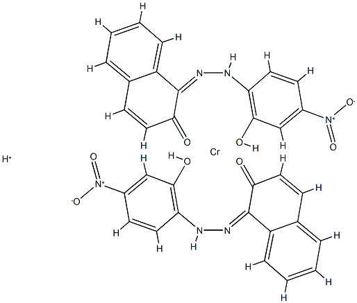 hydrogen bis[1-[(2-hydroxy-4-nitrophenyl)azo]-2-naphtholato(2-)]chromate(1-) structure