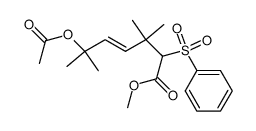 methyl (E)-6-acetoxy-3,3,6-trimethyl-2-(phenylsulfonyl)hept-4-enoate Structure