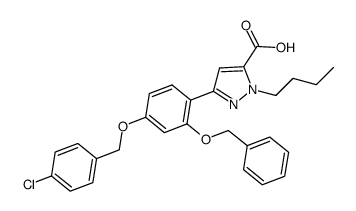 3-(4-(4-chlorobenzyloxy)-2-(benzyloxy)phenyl)-1-butyl-1H-pyrazole-5-carboxylic acid Structure