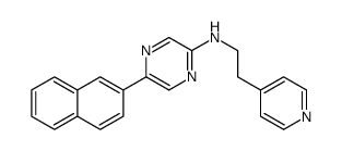 5-naphthalen-2-yl-N-(2-pyridin-4-ylethyl)pyrazin-2-amine结构式