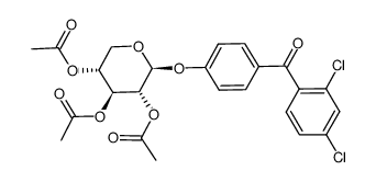 (2S,3R,4S,5R)-2-(4-(2,4-dichlorobenzoyl)phenoxy)tetrahydro-2H-pyran-3,4,5-triyl triacetate结构式