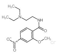 Benzamide,N-[2-(diethylamino)ethyl]-2-methoxy-4-nitro-, hydrochloride (1:1) Structure