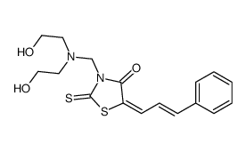 4-Thiazolidinone, 3-((bis(2-hydroxyethyl)amino)methyl)-5-(3-phenyl-2-p ropenylidene)-2-thioxo-结构式
