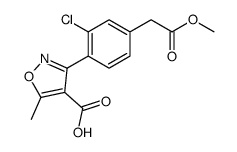 4-Isoxazolecarboxylic acid,3-[2-chloro-4-(2-methoxy-2-oxoethyl)phenyl]-5-methyl- structure