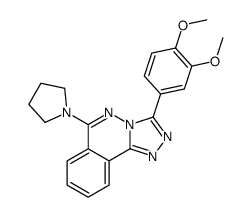 3-(3,4-Dimethoxyphenyl)-6-(1-pyrrolidinyl)-1,2,4-triazolo(3,4-a)phthal azine结构式