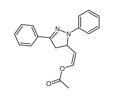 5-(cis-2-Acetoxyvinyl)-1,3-diphenyl-2-pyrazolin结构式