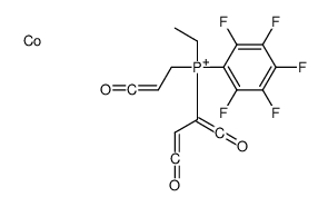 cobalt,1,4-dioxobuta-1,3-dien-2-yl-ethyl-(3-oxoprop-2-enyl)-(2,3,4,5,6-pentafluorophenyl)phosphanium结构式