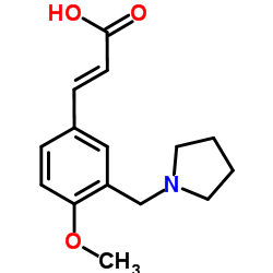 (2E)-3-[4-Methoxy-3-(1-pyrrolidinylmethyl)phenyl]acrylic acid Structure