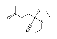 2,2-bis(ethylsulfanyl)-5-oxohexanenitrile Structure