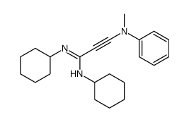 N,N'-dicyclohexyl-3-(N-methylanilino)prop-2-ynimidamide结构式